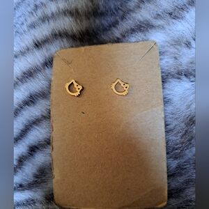 Hello Kitty Stainless Steel Gold Tone Studs